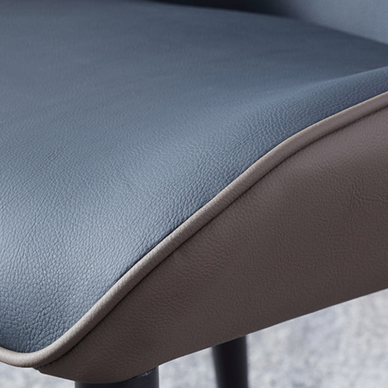 Modern Leather Curved Sloped Arm Chair Parsons Chair for Brasserie Clearhalo ' kitchen&dining_furn' 'Dining Chairs' 'Dining Tables & Seating' 'dining_chair' 'furn' 'furn_dining_chair' 'Furniture' 'furniture_dining_chair' 'Kitchen & Dining Furniture' 'kitchen' 4287142