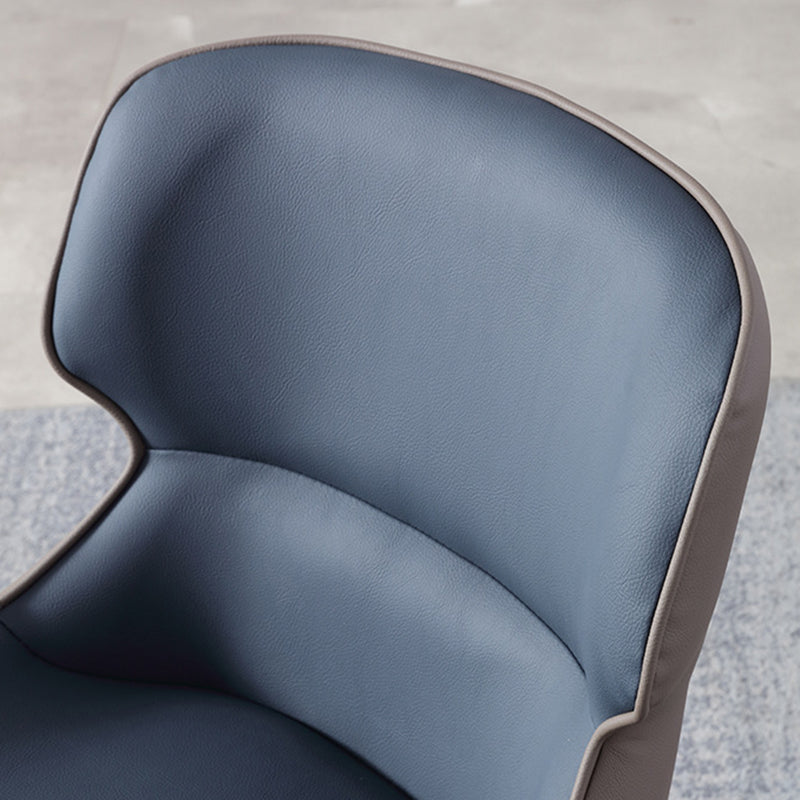 Modern Leather Curved Sloped Arm Chair Parsons Chair for Brasserie Clearhalo ' kitchen&dining_furn' 'Dining Chairs' 'Dining Tables & Seating' 'dining_chair' 'furn' 'furn_dining_chair' 'Furniture' 'furniture_dining_chair' 'Kitchen & Dining Furniture' 'kitchen' 4287144