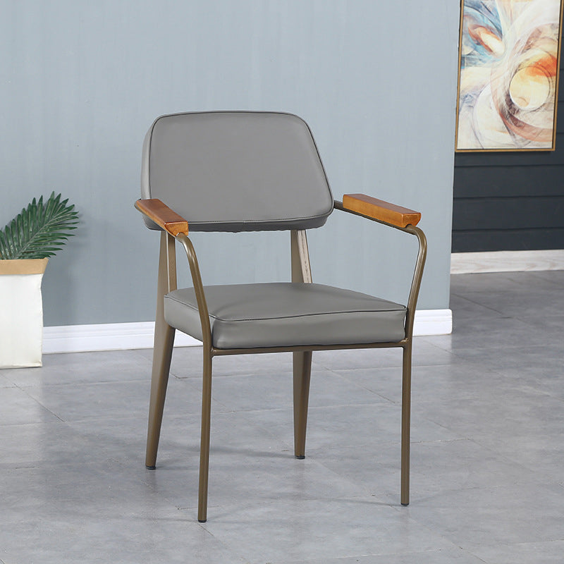 Industrial Metal Indoor-Outdoor Room Armchair Open Back Chair Grey 1 Piece Clearhalo ' kitchen&dining_furn' 'Dining Chairs' 'Dining Tables & Seating' 'dining_chair' 'furn' 'furn_dining_chair' 'Furniture' 'furniture_dining_chair' 'Kitchen & Dining Furniture' 'kitchen' 4287154