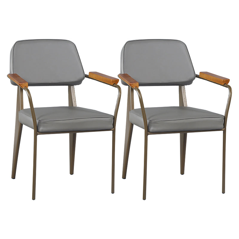 Industrial Metal Indoor-Outdoor Room Armchair Open Back Chair Grey 2 Piece Set Clearhalo ' kitchen&dining_furn' 'Dining Chairs' 'Dining Tables & Seating' 'dining_chair' 'furn' 'furn_dining_chair' 'Furniture' 'furniture_dining_chair' 'Kitchen & Dining Furniture' 'kitchen' 4287156