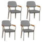 Industrial Metal Indoor-Outdoor Room Armchair Open Back Chair Grey 4 Piece Set Clearhalo ' kitchen&dining_furn' 'Dining Chairs' 'Dining Tables & Seating' 'dining_chair' 'furn' 'furn_dining_chair' 'Furniture' 'furniture_dining_chair' 'Kitchen & Dining Furniture' 'kitchen' 4287158