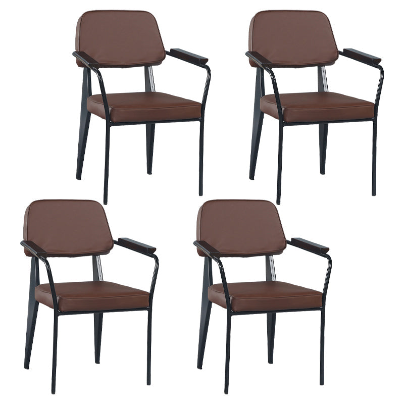 Industrial Metal Indoor-Outdoor Room Armchair Open Back Chair Coffee 4 Piece Set Clearhalo ' kitchen&dining_furn' 'Dining Chairs' 'Dining Tables & Seating' 'dining_chair' 'furn' 'furn_dining_chair' 'Furniture' 'furniture_dining_chair' 'Kitchen & Dining Furniture' 'kitchen' 4287164
