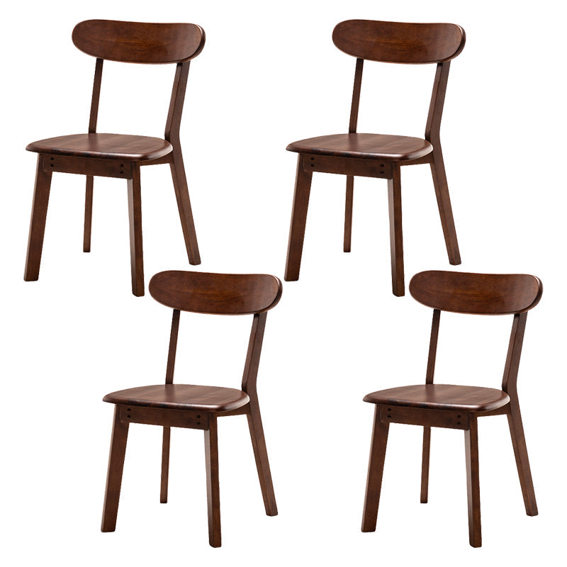 Contemporary Wood Indoor-Outdoor Room Side Chairs Open Back Chair Walnut 4 Piece Set Clearhalo ' kitchen&dining_furn' 'Dining Chairs' 'Dining Tables & Seating' 'dining_chair' 'furn' 'furn_dining_chair' 'Furniture' 'furniture_dining_chair' 'Kitchen & Dining Furniture' 'kitchen' 4287181