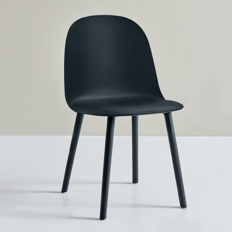 Glam Plastic Indoor-Outdoor Room Side Chairs Solid Back Chair Black Plastic & Acrylic 1 Piece Clearhalo ' kitchen&dining_furn' 'Dining Chairs' 'Dining Tables & Seating' 'dining_chair' 'furn' 'furn_dining_chair' 'Furniture' 'furniture_dining_chair' 'Kitchen & Dining Furniture' 'kitchen' 4287189