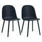 Glam Plastic Indoor-Outdoor Room Side Chairs Solid Back Chair Black Plastic & Acrylic 2 Piece Set Clearhalo ' kitchen&dining_furn' 'Dining Chairs' 'Dining Tables & Seating' 'dining_chair' 'furn' 'furn_dining_chair' 'Furniture' 'furniture_dining_chair' 'Kitchen & Dining Furniture' 'kitchen' 4287191