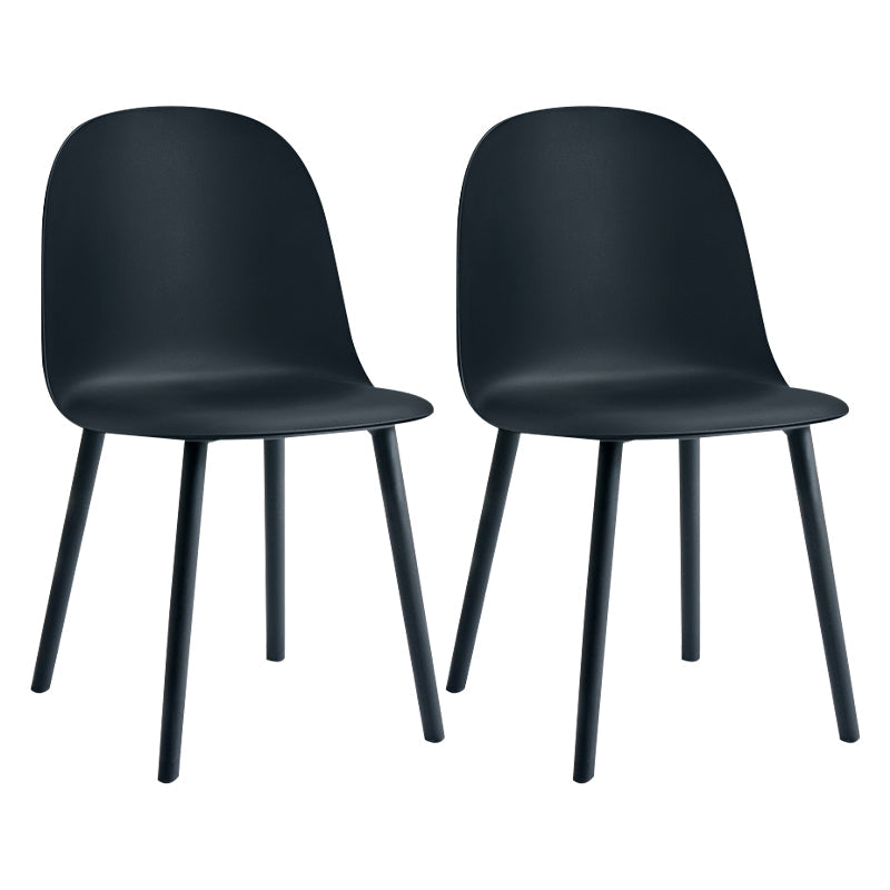 Glam Plastic Indoor-Outdoor Room Side Chairs Solid Back Chair Black Plastic & Acrylic 2 Piece Set Clearhalo ' kitchen&dining_furn' 'Dining Chairs' 'Dining Tables & Seating' 'dining_chair' 'furn' 'furn_dining_chair' 'Furniture' 'furniture_dining_chair' 'Kitchen & Dining Furniture' 'kitchen' 4287191
