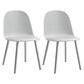 Glam Plastic Indoor-Outdoor Room Side Chairs Solid Back Chair Grey Plastic & Acrylic 2 Piece Set Clearhalo ' kitchen&dining_furn' 'Dining Chairs' 'Dining Tables & Seating' 'dining_chair' 'furn' 'furn_dining_chair' 'Furniture' 'furniture_dining_chair' 'Kitchen & Dining Furniture' 'kitchen' 4287196