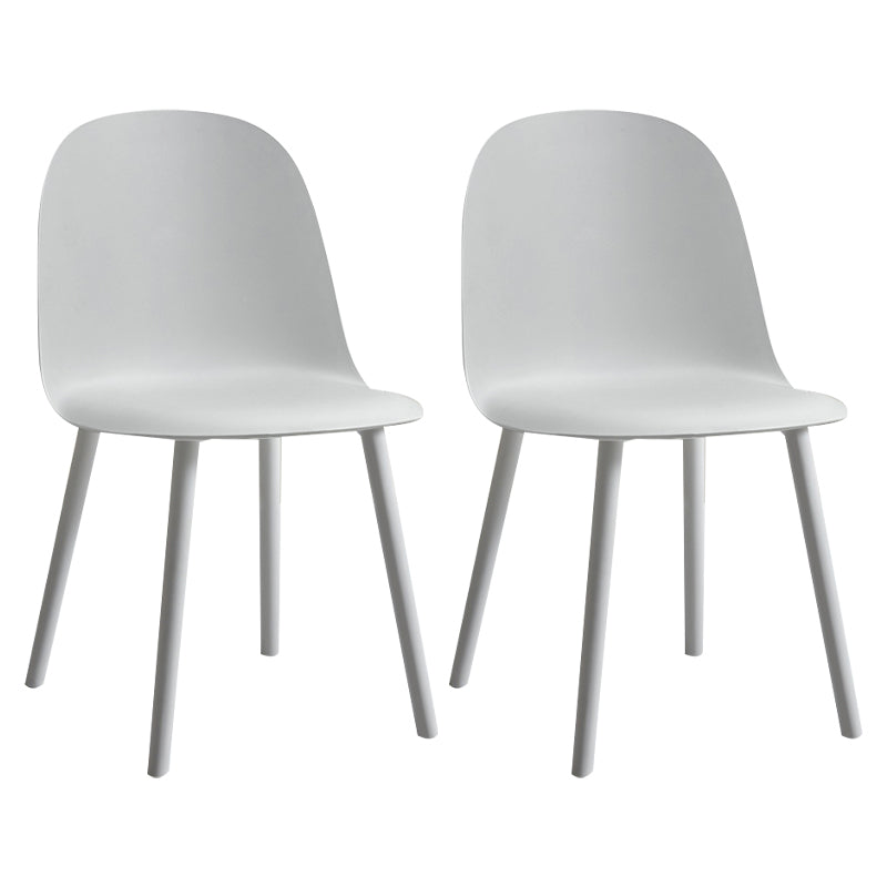 Glam Plastic Indoor-Outdoor Room Side Chairs Solid Back Chair Grey Plastic & Acrylic 2 Piece Set Clearhalo ' kitchen&dining_furn' 'Dining Chairs' 'Dining Tables & Seating' 'dining_chair' 'furn' 'furn_dining_chair' 'Furniture' 'furniture_dining_chair' 'Kitchen & Dining Furniture' 'kitchen' 4287196