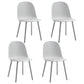 Glam Plastic Indoor-Outdoor Room Side Chairs Solid Back Chair Grey Plastic & Acrylic 4 Piece Set Clearhalo ' kitchen&dining_furn' 'Dining Chairs' 'Dining Tables & Seating' 'dining_chair' 'furn' 'furn_dining_chair' 'Furniture' 'furniture_dining_chair' 'Kitchen & Dining Furniture' 'kitchen' 4287199