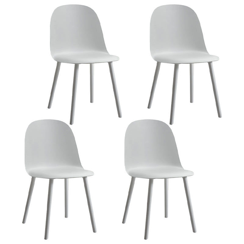 Glam Plastic Indoor-Outdoor Room Side Chairs Solid Back Chair Grey Plastic & Acrylic 4 Piece Set Clearhalo ' kitchen&dining_furn' 'Dining Chairs' 'Dining Tables & Seating' 'dining_chair' 'furn' 'furn_dining_chair' 'Furniture' 'furniture_dining_chair' 'Kitchen & Dining Furniture' 'kitchen' 4287199