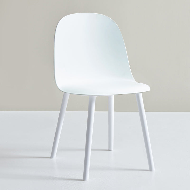 Glam Plastic Indoor-Outdoor Room Side Chairs Solid Back Chair White Plastic & Acrylic 1 Piece Clearhalo ' kitchen&dining_furn' 'Dining Chairs' 'Dining Tables & Seating' 'dining_chair' 'furn' 'furn_dining_chair' 'Furniture' 'furniture_dining_chair' 'Kitchen & Dining Furniture' 'kitchen' 4287201