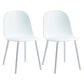Glam Plastic Indoor-Outdoor Room Side Chairs Solid Back Chair White Plastic & Acrylic 2 Piece Set Clearhalo ' kitchen&dining_furn' 'Dining Chairs' 'Dining Tables & Seating' 'dining_chair' 'furn' 'furn_dining_chair' 'Furniture' 'furniture_dining_chair' 'Kitchen & Dining Furniture' 'kitchen' 4287203