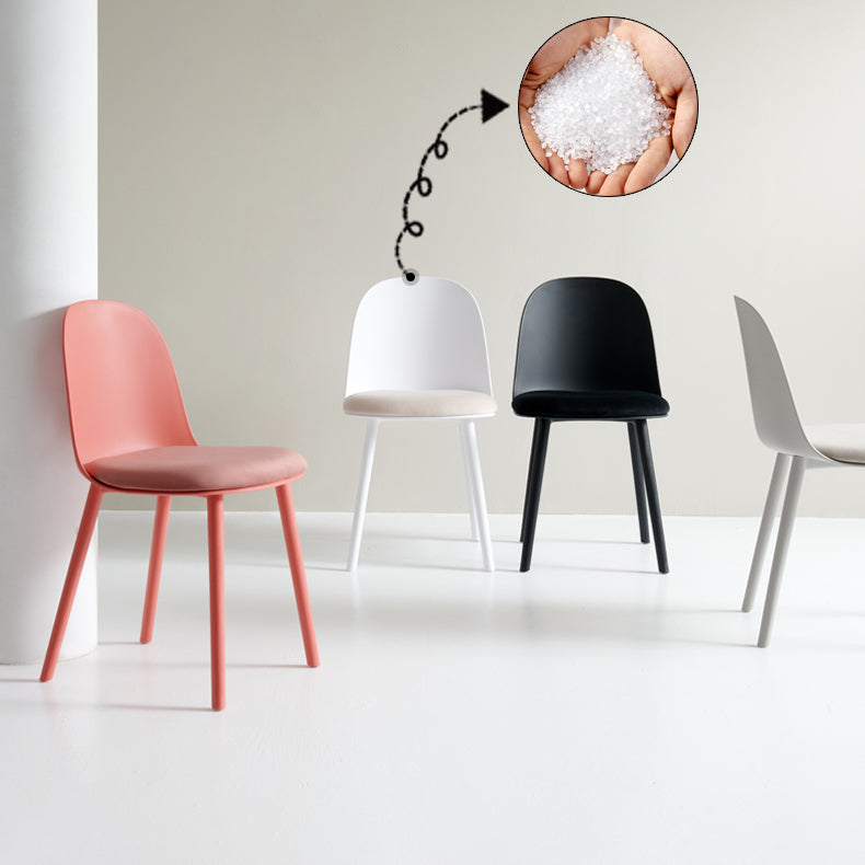 Glam Plastic Indoor-Outdoor Room Side Chairs Solid Back Chair Clearhalo ' kitchen&dining_furn' 'Dining Chairs' 'Dining Tables & Seating' 'dining_chair' 'furn' 'furn_dining_chair' 'Furniture' 'furniture_dining_chair' 'Kitchen & Dining Furniture' 'kitchen' 4287206