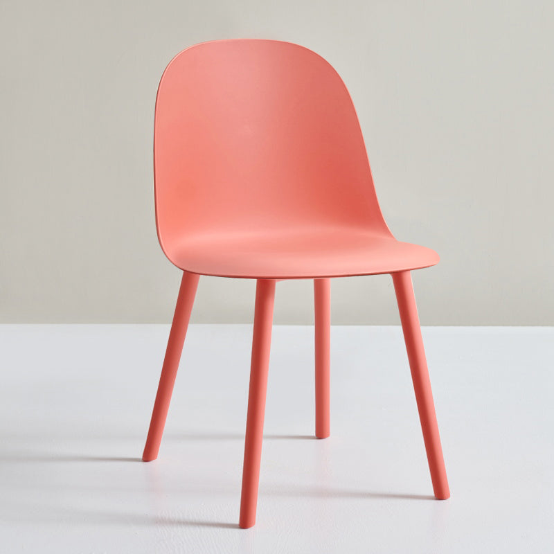 Glam Plastic Indoor-Outdoor Room Side Chairs Solid Back Chair Pink Plastic & Acrylic 1 Piece Clearhalo ' kitchen&dining_furn' 'Dining Chairs' 'Dining Tables & Seating' 'dining_chair' 'furn' 'furn_dining_chair' 'Furniture' 'furniture_dining_chair' 'Kitchen & Dining Furniture' 'kitchen' 4287207