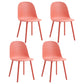 Glam Plastic Indoor-Outdoor Room Side Chairs Solid Back Chair Pink Plastic & Acrylic 4 Piece Set Clearhalo ' kitchen&dining_furn' 'Dining Chairs' 'Dining Tables & Seating' 'dining_chair' 'furn' 'furn_dining_chair' 'Furniture' 'furniture_dining_chair' 'Kitchen & Dining Furniture' 'kitchen' 4287210