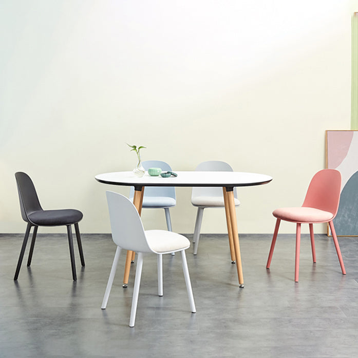 Glam Plastic Indoor-Outdoor Room Side Chairs Solid Back Chair Clearhalo ' kitchen&dining_furn' 'Dining Chairs' 'Dining Tables & Seating' 'dining_chair' 'furn' 'furn_dining_chair' 'Furniture' 'furniture_dining_chair' 'Kitchen & Dining Furniture' 'kitchen' 4287212