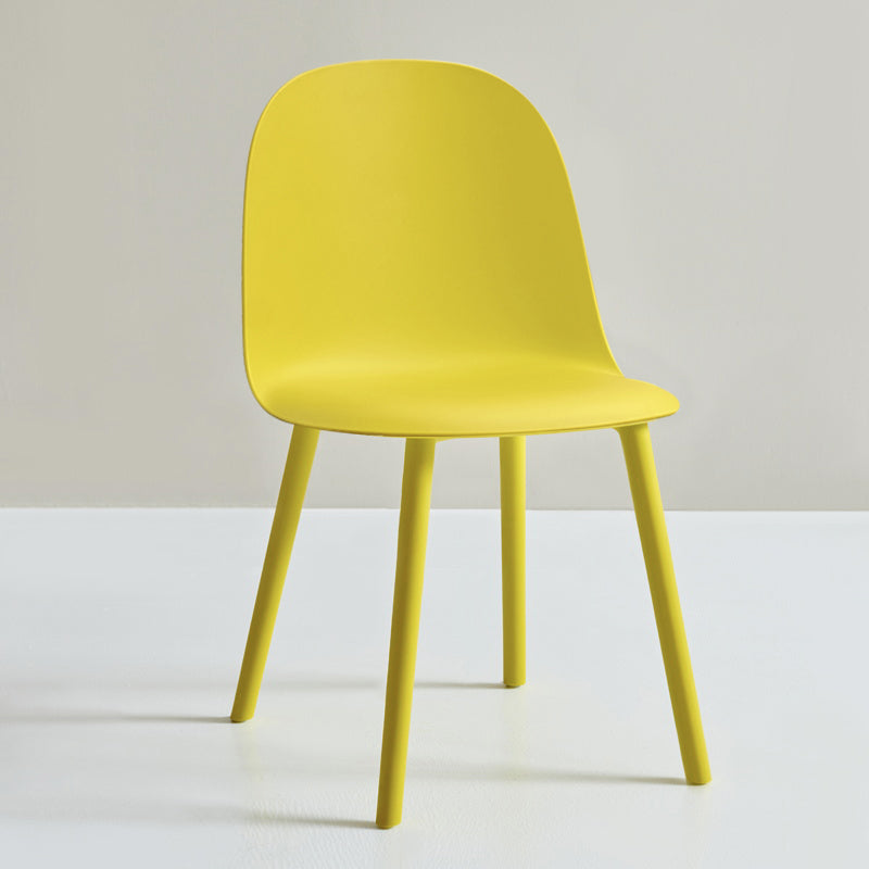 Glam Plastic Indoor-Outdoor Room Side Chairs Solid Back Chair Yellow Plastic & Acrylic 1 Piece Clearhalo ' kitchen&dining_furn' 'Dining Chairs' 'Dining Tables & Seating' 'dining_chair' 'furn' 'furn_dining_chair' 'Furniture' 'furniture_dining_chair' 'Kitchen & Dining Furniture' 'kitchen' 4287213