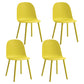 Glam Plastic Indoor-Outdoor Room Side Chairs Solid Back Chair Yellow Plastic & Acrylic 4 Piece Set Clearhalo ' kitchen&dining_furn' 'Dining Chairs' 'Dining Tables & Seating' 'dining_chair' 'furn' 'furn_dining_chair' 'Furniture' 'furniture_dining_chair' 'Kitchen & Dining Furniture' 'kitchen' 4287216