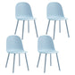 Glam Plastic Indoor-Outdoor Room Side Chairs Solid Back Chair Light Blue Plastic & Acrylic 4 Piece Set Clearhalo ' kitchen&dining_furn' 'Dining Chairs' 'Dining Tables & Seating' 'dining_chair' 'furn' 'furn_dining_chair' 'Furniture' 'furniture_dining_chair' 'Kitchen & Dining Furniture' 'kitchen' 4287219