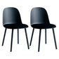 Glam Plastic Indoor-Outdoor Room Side Chairs Solid Back Chair Black Upholstered 2 Piece Set Clearhalo ' kitchen&dining_furn' 'Dining Chairs' 'Dining Tables & Seating' 'dining_chair' 'furn' 'furn_dining_chair' 'Furniture' 'furniture_dining_chair' 'Kitchen & Dining Furniture' 'kitchen' 4287224