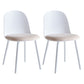 Glam Plastic Indoor-Outdoor Room Side Chairs Solid Back Chair White Upholstered 2 Piece Set Clearhalo ' kitchen&dining_furn' 'Dining Chairs' 'Dining Tables & Seating' 'dining_chair' 'furn' 'furn_dining_chair' 'Furniture' 'furniture_dining_chair' 'Kitchen & Dining Furniture' 'kitchen' 4287230