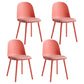 Glam Plastic Indoor-Outdoor Room Side Chairs Solid Back Chair Pink Upholstered 4 Piece Set Clearhalo ' kitchen&dining_furn' 'Dining Chairs' 'Dining Tables & Seating' 'dining_chair' 'furn' 'furn_dining_chair' 'Furniture' 'furniture_dining_chair' 'Kitchen & Dining Furniture' 'kitchen' 4287234