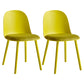 Glam Plastic Indoor-Outdoor Room Side Chairs Solid Back Chair Yellow Upholstered 2 Piece Set Clearhalo ' kitchen&dining_furn' 'Dining Chairs' 'Dining Tables & Seating' 'dining_chair' 'furn' 'furn_dining_chair' 'Furniture' 'furniture_dining_chair' 'Kitchen & Dining Furniture' 'kitchen' 4287236