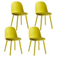 Glam Plastic Indoor-Outdoor Room Side Chairs Solid Back Chair Yellow Upholstered 4 Piece Set Clearhalo ' kitchen&dining_furn' 'Dining Chairs' 'Dining Tables & Seating' 'dining_chair' 'furn' 'furn_dining_chair' 'Furniture' 'furniture_dining_chair' 'Kitchen & Dining Furniture' 'kitchen' 4287237