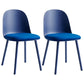 Glam Plastic Indoor-Outdoor Room Side Chairs Solid Back Chair Dark Blue Upholstered 2 Piece Set Clearhalo ' kitchen&dining_furn' 'Dining Chairs' 'Dining Tables & Seating' 'dining_chair' 'furn' 'furn_dining_chair' 'Furniture' 'furniture_dining_chair' 'Kitchen & Dining Furniture' 'kitchen' 4287242