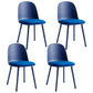 Glam Plastic Indoor-Outdoor Room Side Chairs Solid Back Chair Dark Blue Upholstered 4 Piece Set Clearhalo ' kitchen&dining_furn' 'Dining Chairs' 'Dining Tables & Seating' 'dining_chair' 'furn' 'furn_dining_chair' 'Furniture' 'furniture_dining_chair' 'Kitchen & Dining Furniture' 'kitchen' 4287243