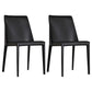 Modern Parsons Side Chair Matte Finish Leather Curved Armless Chair Black Set of 2 Clearhalo ' kitchen&dining_furn' 'Dining Chairs' 'Dining Tables & Seating' 'dining_chair' 'Furniture' 'furniture_dining_chair' 'Kitchen & Dining Furniture' 'kitchen' 4287246
