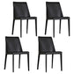 Modern Parsons Side Chair Matte Finish Leather Curved Armless Chair Black Set of 4 Clearhalo ' kitchen&dining_furn' 'Dining Chairs' 'Dining Tables & Seating' 'dining_chair' 'Furniture' 'furniture_dining_chair' 'Kitchen & Dining Furniture' 'kitchen' 4287248