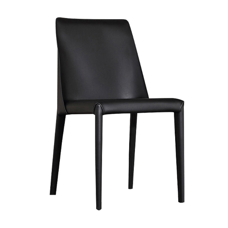 Modern Parsons Side Chair Matte Finish Leather Curved Armless Chair Clearhalo ' kitchen&dining_furn' 'Dining Chairs' 'Dining Tables & Seating' 'dining_chair' 'Furniture' 'furniture_dining_chair' 'Kitchen & Dining Furniture' 'kitchen' 4287254