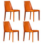 Modern Parsons Side Chair Matte Finish Leather Curved Armless Chair Orange Set of 4 Clearhalo ' kitchen&dining_furn' 'Dining Chairs' 'Dining Tables & Seating' 'dining_chair' 'Furniture' 'furniture_dining_chair' 'Kitchen & Dining Furniture' 'kitchen' 4287257