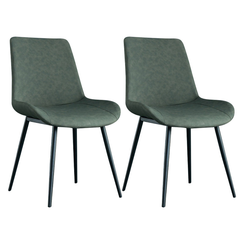 Modern Parsons Side Chair Matte Finish Leather Curved Chair for Brasserie Grey Set of 2 Clearhalo ' kitchen&dining_furn' 'Dining Chairs' 'Dining Tables & Seating' 'dining_chair' 'Furniture' 'furniture_dining_chair' 'Kitchen & Dining Furniture' 'kitchen' 4287265