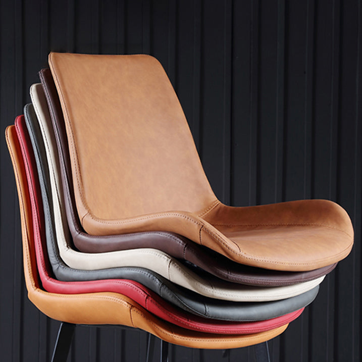 Modern Parsons Side Chair Matte Finish Leather Curved Chair for Brasserie Clearhalo ' kitchen&dining_furn' 'Dining Chairs' 'Dining Tables & Seating' 'dining_chair' 'Furniture' 'furniture_dining_chair' 'Kitchen & Dining Furniture' 'kitchen' 4287273