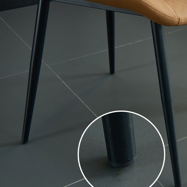 Modern Parsons Side Chair Matte Finish Leather Curved Chair for Brasserie Clearhalo ' kitchen&dining_furn' 'Dining Chairs' 'Dining Tables & Seating' 'dining_chair' 'Furniture' 'furniture_dining_chair' 'Kitchen & Dining Furniture' 'kitchen' 4287275