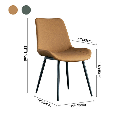 Modern Parsons Side Chair Matte Finish Leather Curved Chair for Brasserie Clearhalo ' kitchen&dining_furn' 'Dining Chairs' 'Dining Tables & Seating' 'dining_chair' 'Furniture' 'furniture_dining_chair' 'Kitchen & Dining Furniture' 'kitchen' 4287277