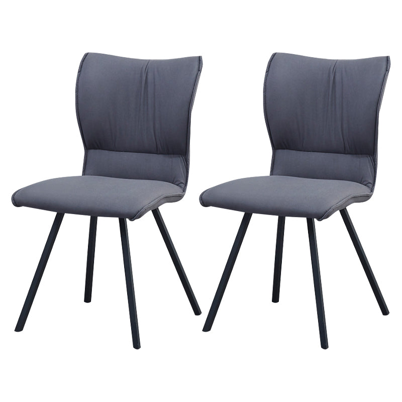 Modern Upholstered Side Chair Matte Finish Parsons Chair for Dining Room Dark Gray 2 Piece Set Clearhalo ' kitchen&dining_furn' 'Dining Chairs' 'Dining Tables & Seating' 'dining_chair' 'furn' 'furn_dining_chair' 'Furniture' 'furniture_dining_chair' 'Kitchen & Dining Furniture' 'kitchen' 4287294