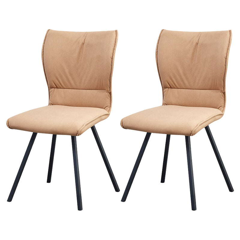 Modern Upholstered Side Chair Matte Finish Parsons Chair for Dining Room Camel 2 Piece Set Clearhalo ' kitchen&dining_furn' 'Dining Chairs' 'Dining Tables & Seating' 'dining_chair' 'furn' 'furn_dining_chair' 'Furniture' 'furniture_dining_chair' 'Kitchen & Dining Furniture' 'kitchen' 4287297