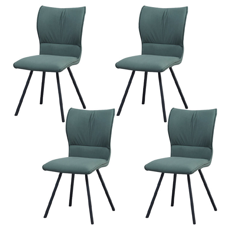 Modern Upholstered Side Chair Matte Finish Parsons Chair for Dining Room Blackish Green 4 Piece Set Clearhalo ' kitchen&dining_furn' 'Dining Chairs' 'Dining Tables & Seating' 'dining_chair' 'furn' 'furn_dining_chair' 'Furniture' 'furniture_dining_chair' 'Kitchen & Dining Furniture' 'kitchen' 4287303