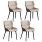 Modern Parsons Guest Chair Matte Finish Leather Curved Chair for Brasserie Grey 4 Piece Set Clearhalo ' kitchen&dining_furn' 'Dining Chairs' 'Dining Tables & Seating' 'dining_chair' 'furn' 'furn_dining_chair' 'Furniture' 'furniture_dining_chair' 'Kitchen & Dining Furniture' 'kitchen' 4287315