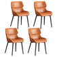 Modern Parsons Guest Chair Matte Finish Leather Curved Chair for Brasserie Orange 4 Piece Set Clearhalo ' kitchen&dining_furn' 'Dining Chairs' 'Dining Tables & Seating' 'dining_chair' 'furn' 'furn_dining_chair' 'Furniture' 'furniture_dining_chair' 'Kitchen & Dining Furniture' 'kitchen' 4287322