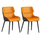 Modern Parsons Guest Chair Matte Finish Leather Curved Chair for Brasserie Fluorescent Orange 2 Piece Set Clearhalo ' kitchen&dining_furn' 'Dining Chairs' 'Dining Tables & Seating' 'dining_chair' 'furn' 'furn_dining_chair' 'Furniture' 'furniture_dining_chair' 'Kitchen & Dining Furniture' 'kitchen' 4287334