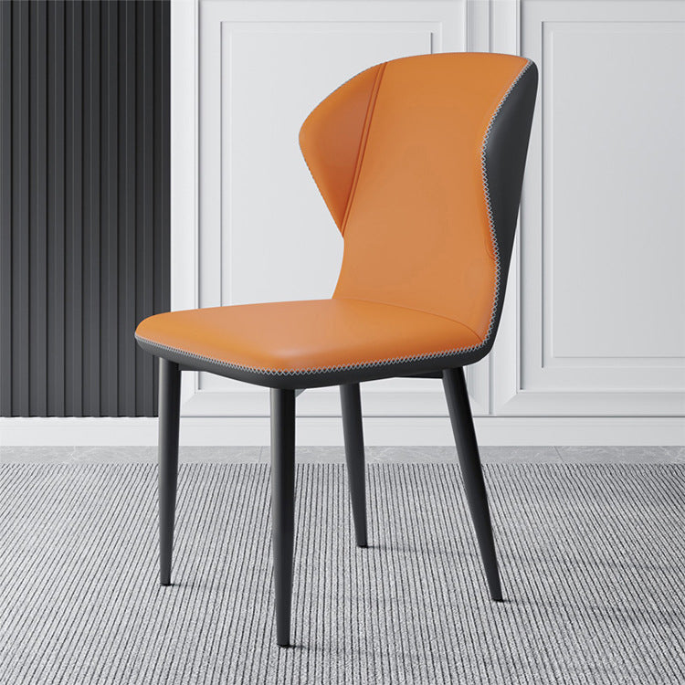 Contemporary Parsons Side Chair Matte Finish Leather Curved Chair for Brasserie Clearhalo ' kitchen&dining_furn' 'Dining Chairs' 'Dining Tables & Seating' 'dining_chair' 'furn' 'furn_dining_chair' 'Furniture' 'furniture_dining_chair' 'Kitchen & Dining Furniture' 'kitchen' 4287337