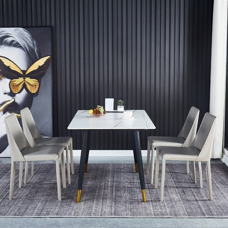 Contemporary Parsons Side Chair Matte Finish Leather Curved Armless Chair for Brasserie Clearhalo ' kitchen&dining_furn' 'Dining Chairs' 'Dining Tables & Seating' 'dining_chair' 'furn' 'furn_dining_chair' 'Furniture' 'furniture_dining_chair' 'Kitchen & Dining Furniture' 'kitchen' 4287352