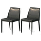 Contemporary Parsons Side Chair Matte Finish Leather Curved Armless Chair for Brasserie Black 2 Piece Set Clearhalo ' kitchen&dining_furn' 'Dining Chairs' 'Dining Tables & Seating' 'dining_chair' 'furn' 'furn_dining_chair' 'Furniture' 'furniture_dining_chair' 'Kitchen & Dining Furniture' 'kitchen' 4287353