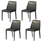 Contemporary Parsons Side Chair Matte Finish Leather Curved Armless Chair for Brasserie Black 4 Piece Set Clearhalo ' kitchen&dining_furn' 'Dining Chairs' 'Dining Tables & Seating' 'dining_chair' 'furn' 'furn_dining_chair' 'Furniture' 'furniture_dining_chair' 'Kitchen & Dining Furniture' 'kitchen' 4287355