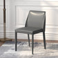 Contemporary Parsons Side Chair Matte Finish Leather Curved Armless Chair for Brasserie Dark Gray 1 Piece Clearhalo ' kitchen&dining_furn' 'Dining Chairs' 'Dining Tables & Seating' 'dining_chair' 'furn' 'furn_dining_chair' 'Furniture' 'furniture_dining_chair' 'Kitchen & Dining Furniture' 'kitchen' 4287357