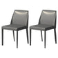 Contemporary Parsons Side Chair Matte Finish Leather Curved Armless Chair for Brasserie Dark Gray 2 Piece Set Clearhalo ' kitchen&dining_furn' 'Dining Chairs' 'Dining Tables & Seating' 'dining_chair' 'furn' 'furn_dining_chair' 'Furniture' 'furniture_dining_chair' 'Kitchen & Dining Furniture' 'kitchen' 4287359